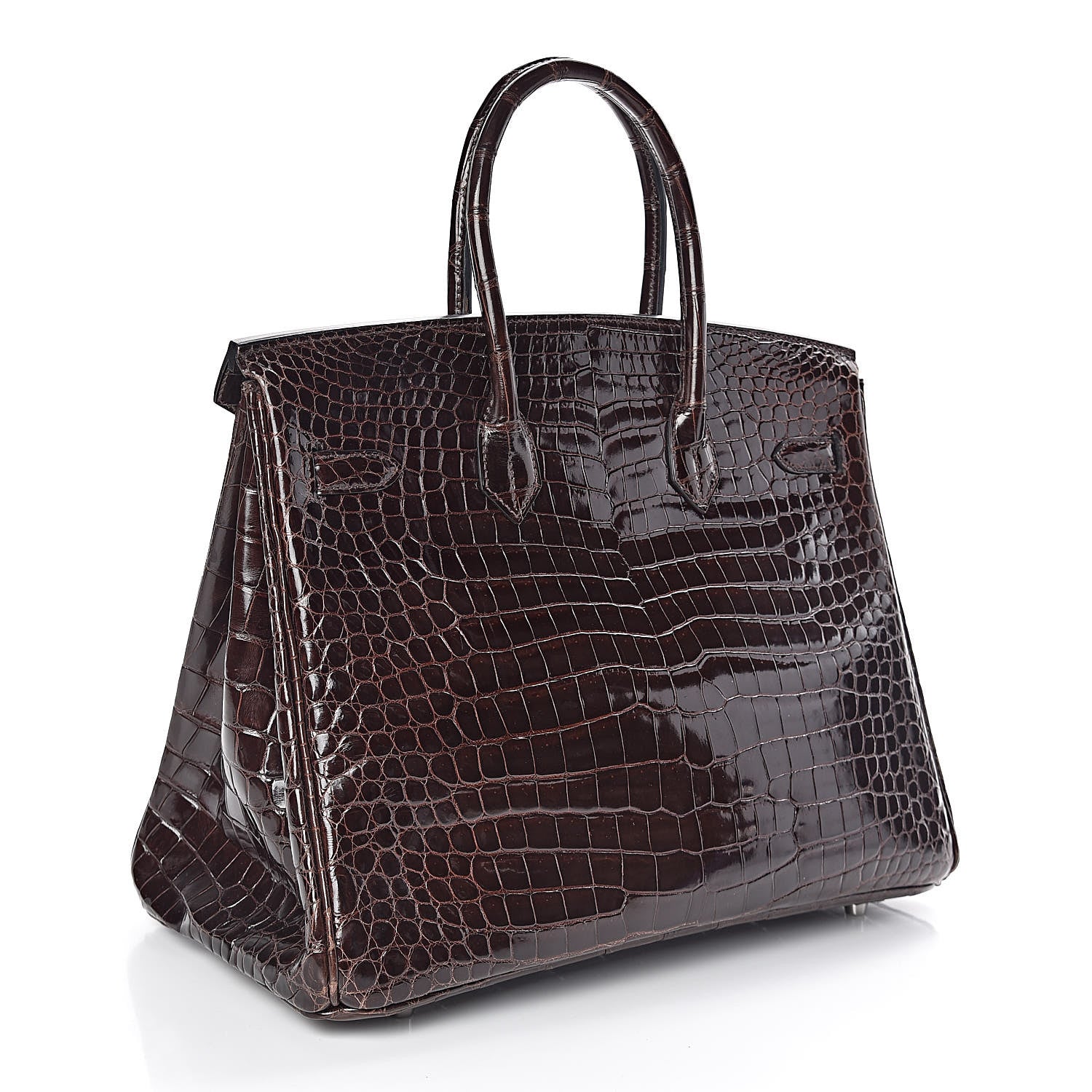 Hermes Shiny Porosus Crocodile Birkin 35 Cocoan 3 of 31