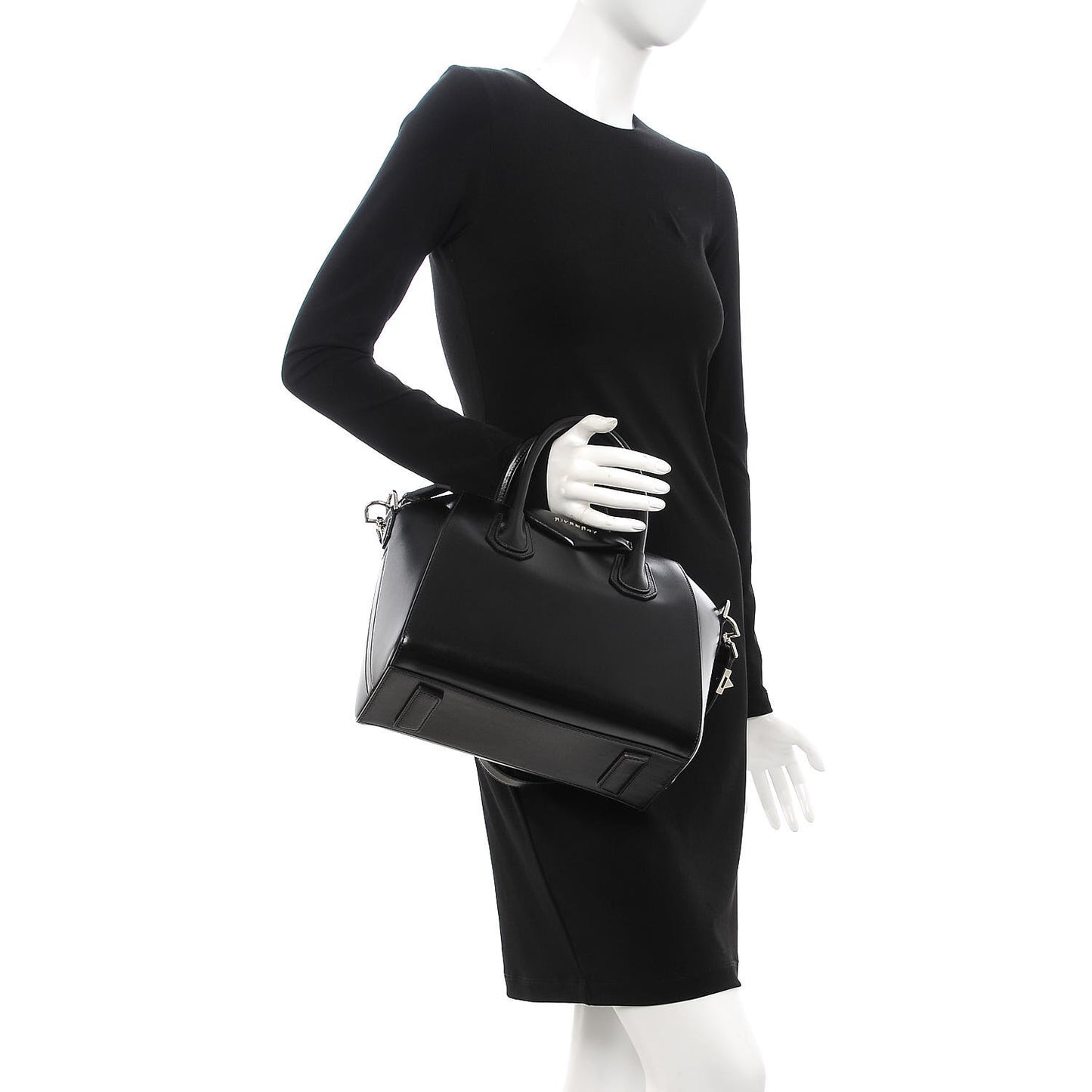 Shiny Lord Calfskin Small Antigona Black
