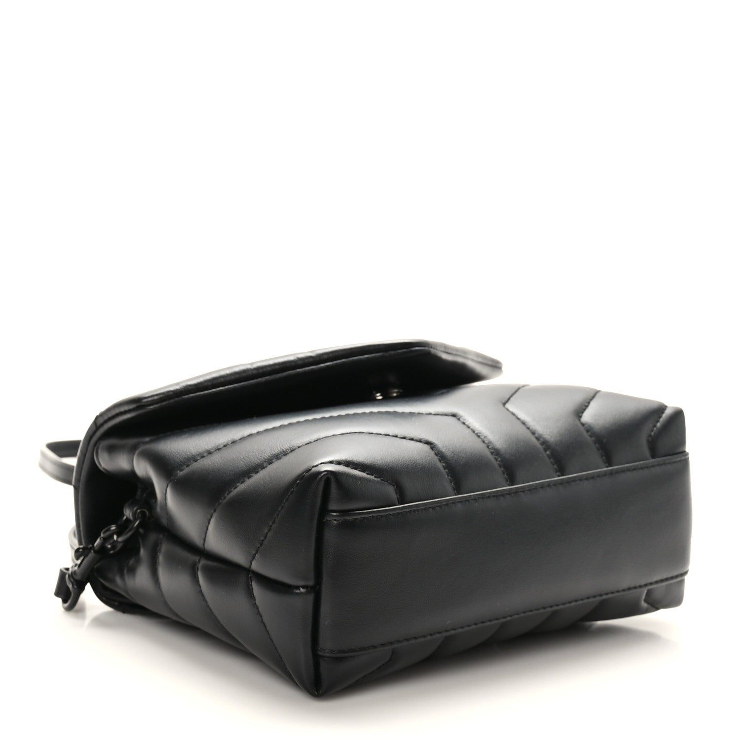Saint Laurent Calfskin Y Quilted Monogram Monochrome Toy Loulou Crossbody Bag Black 5 of 10