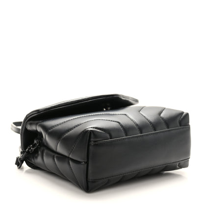 Saint Laurent Calfskin Y Quilted Monogram Monochrome Toy Loulou Crossbody Bag Black 5 of 10