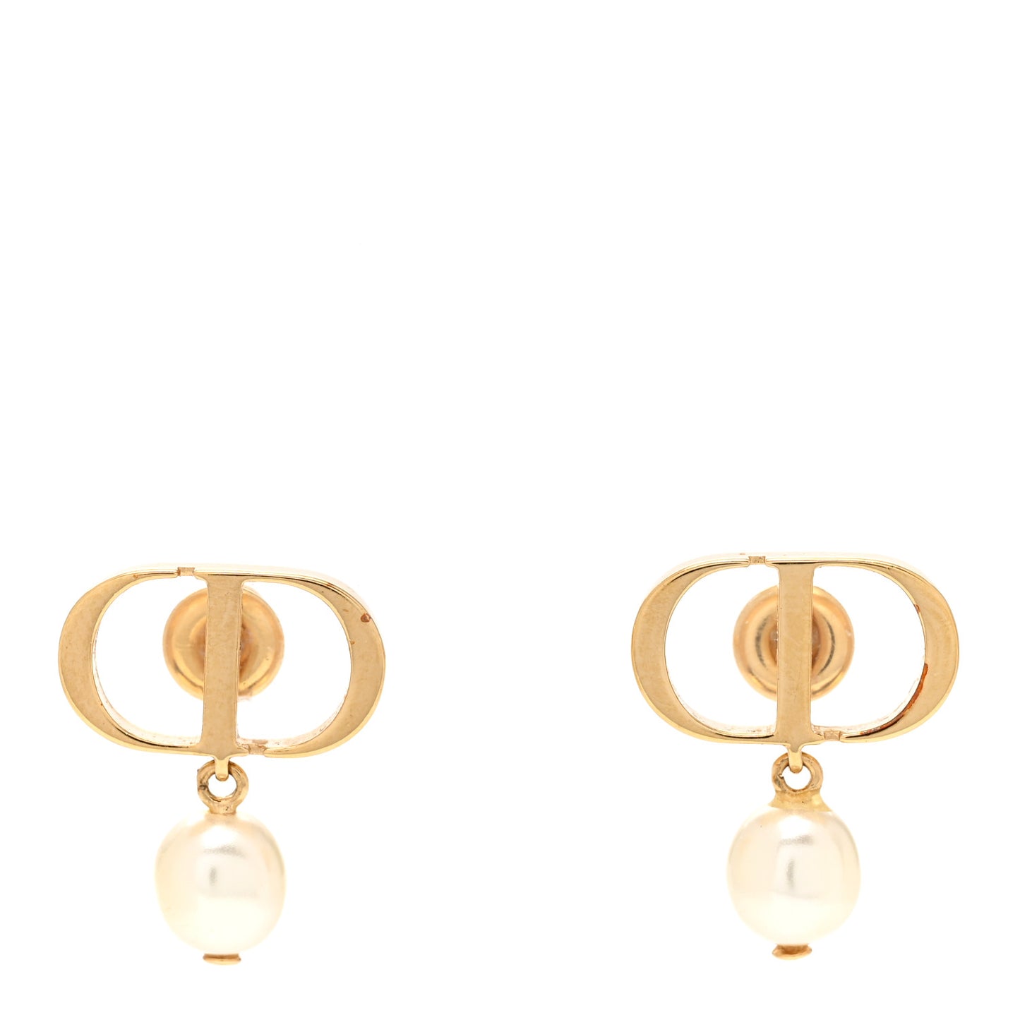 Pearl Logo Earrings Gold