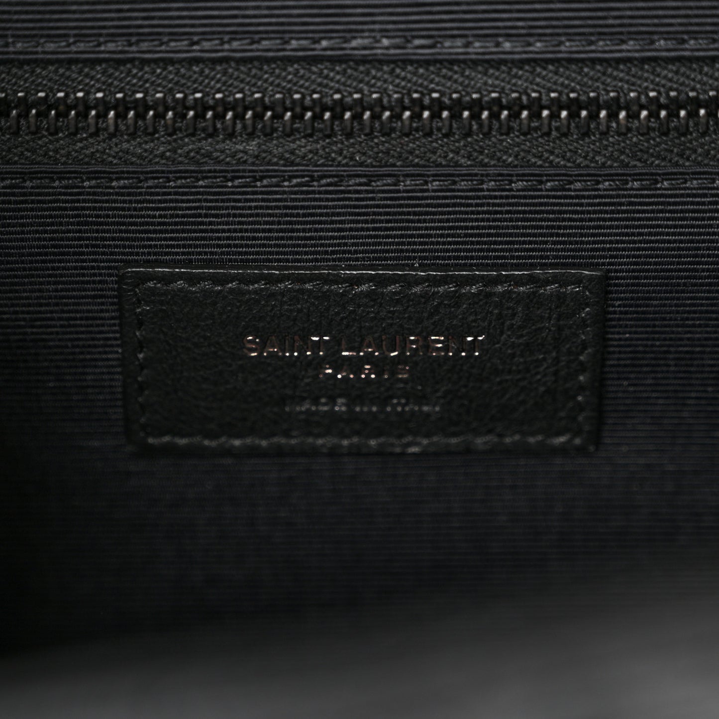 Grain De Poudre Textured Mixed Matelasse Large Triquilt Monogram Monochrome Satchel Black