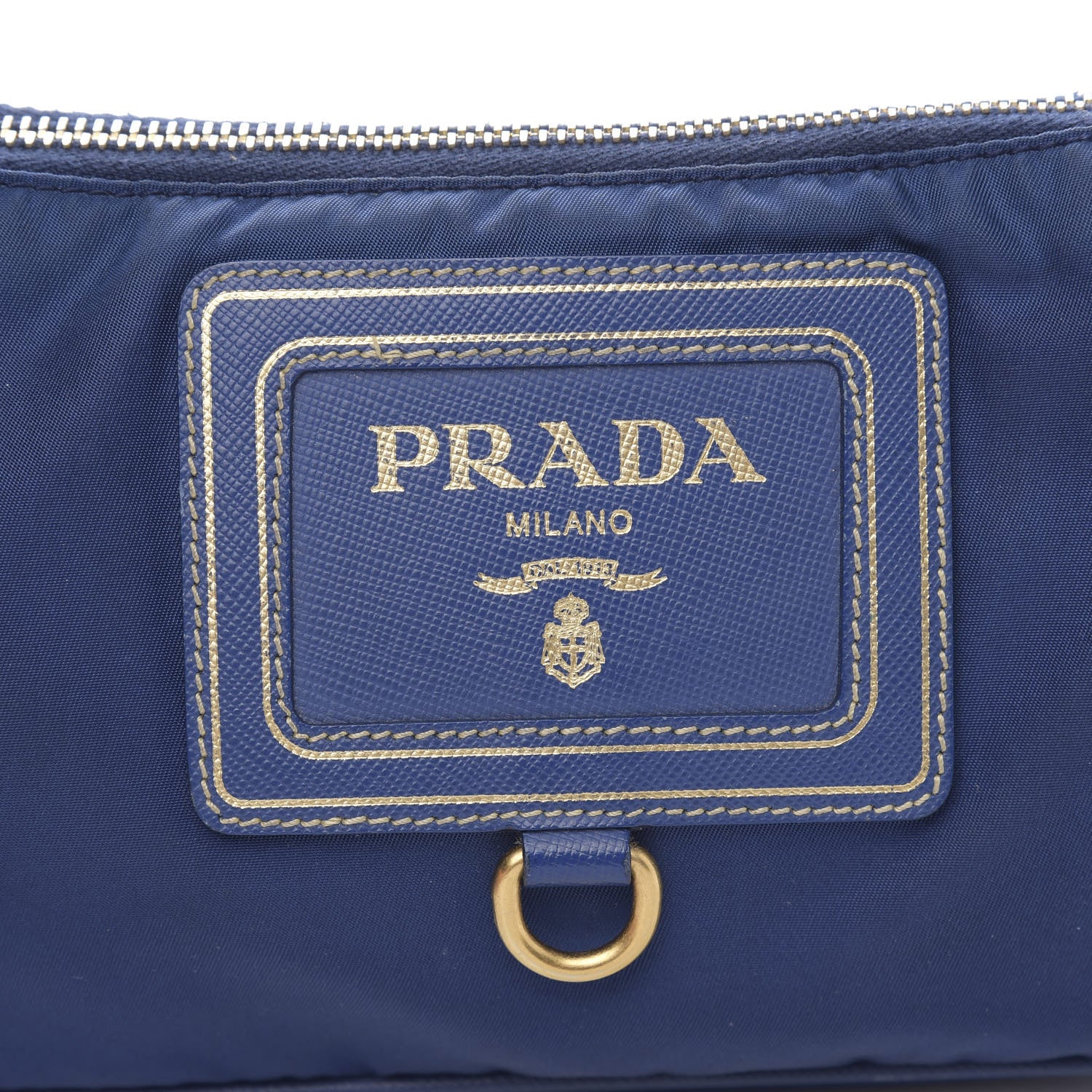 Prada Tessuto Nylon Saffiano Pochette Bag Bluette 9 of 10