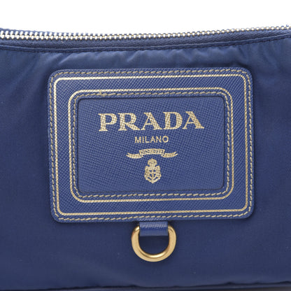 Prada Tessuto Nylon Saffiano Pochette Bag Bluette 9 of 10