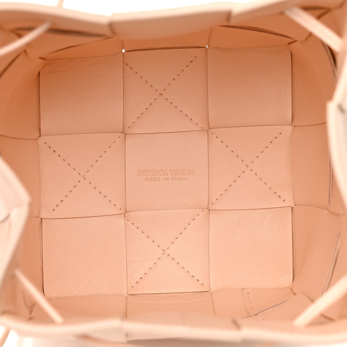 Nappa Maxi Intrecciato Cassette Bucket Bag Melon Washed