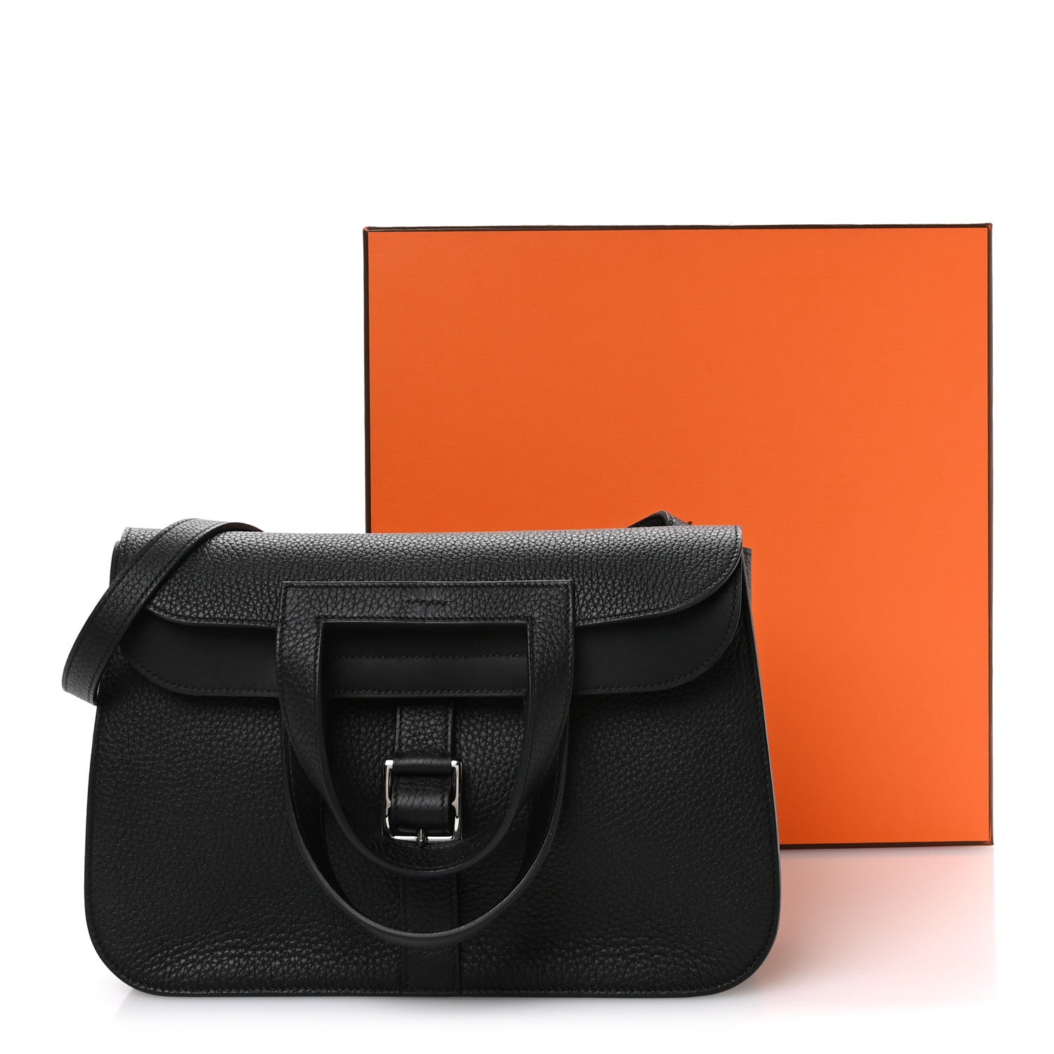 Hermes Taurillon Clemence Halzan 31 Black Black 11 of 11