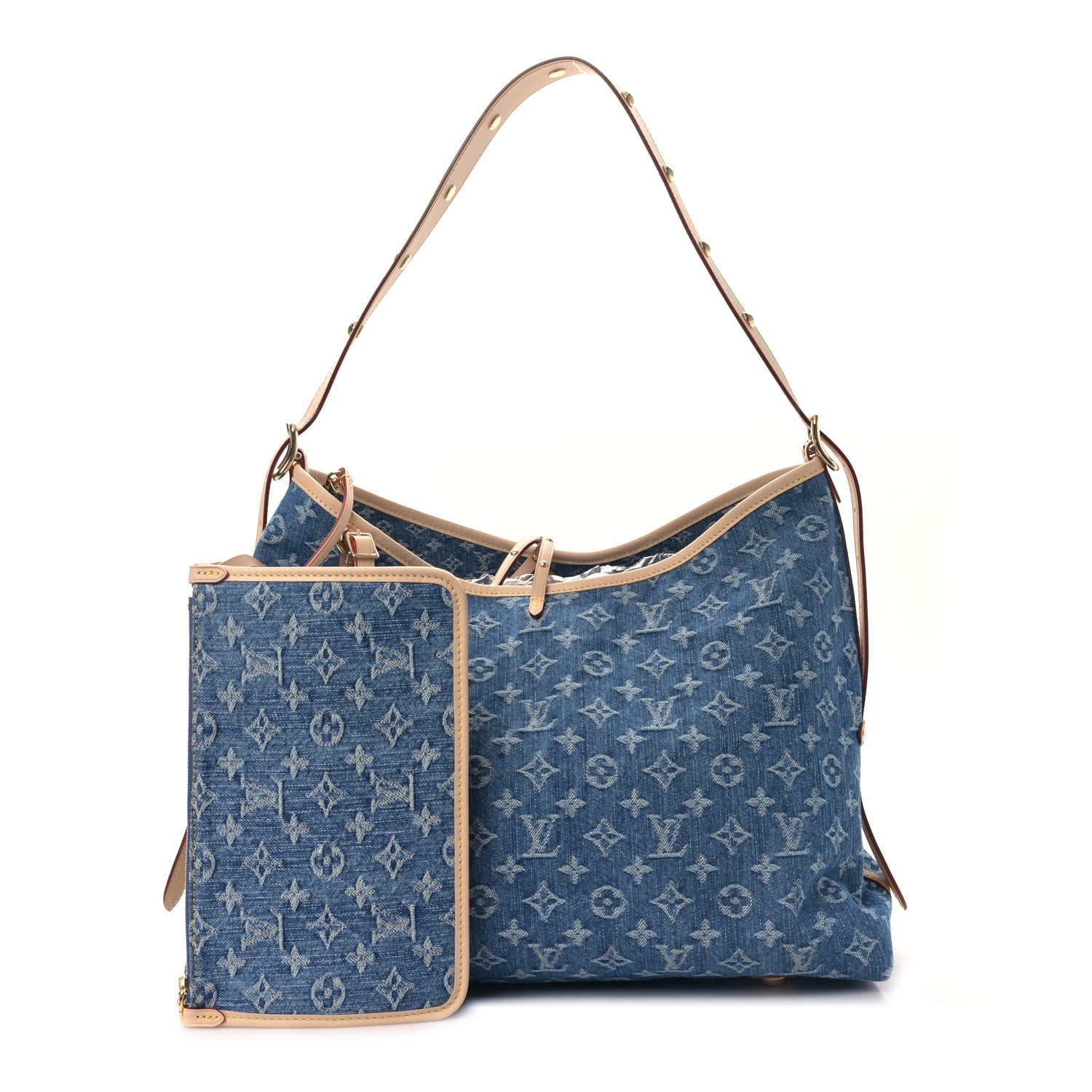 Louis Vuitton Monogram Denim CarryAll MM Blue 1 of 9