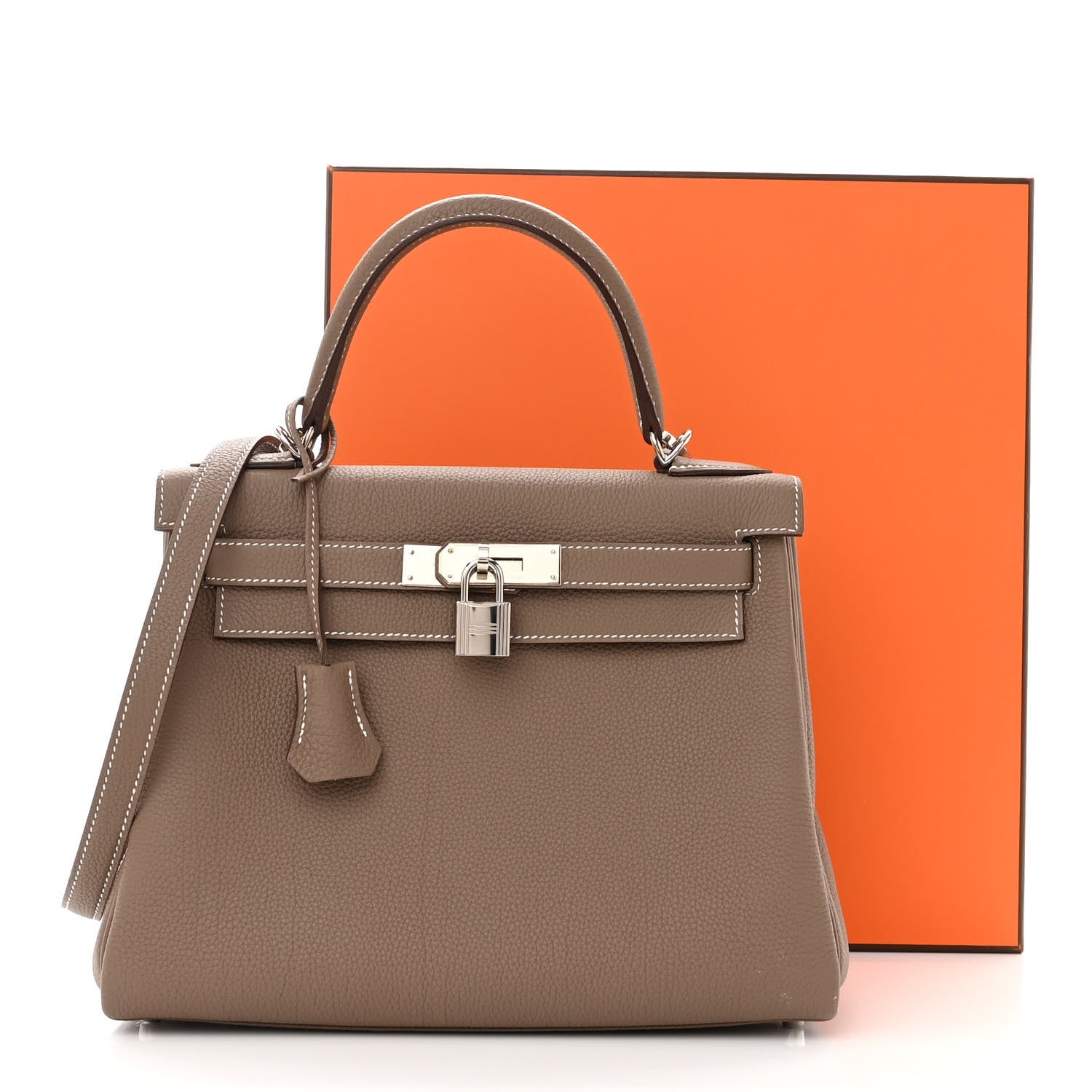 Hermes Togo Kelly Retourne 28 Etoupe 10 of 10