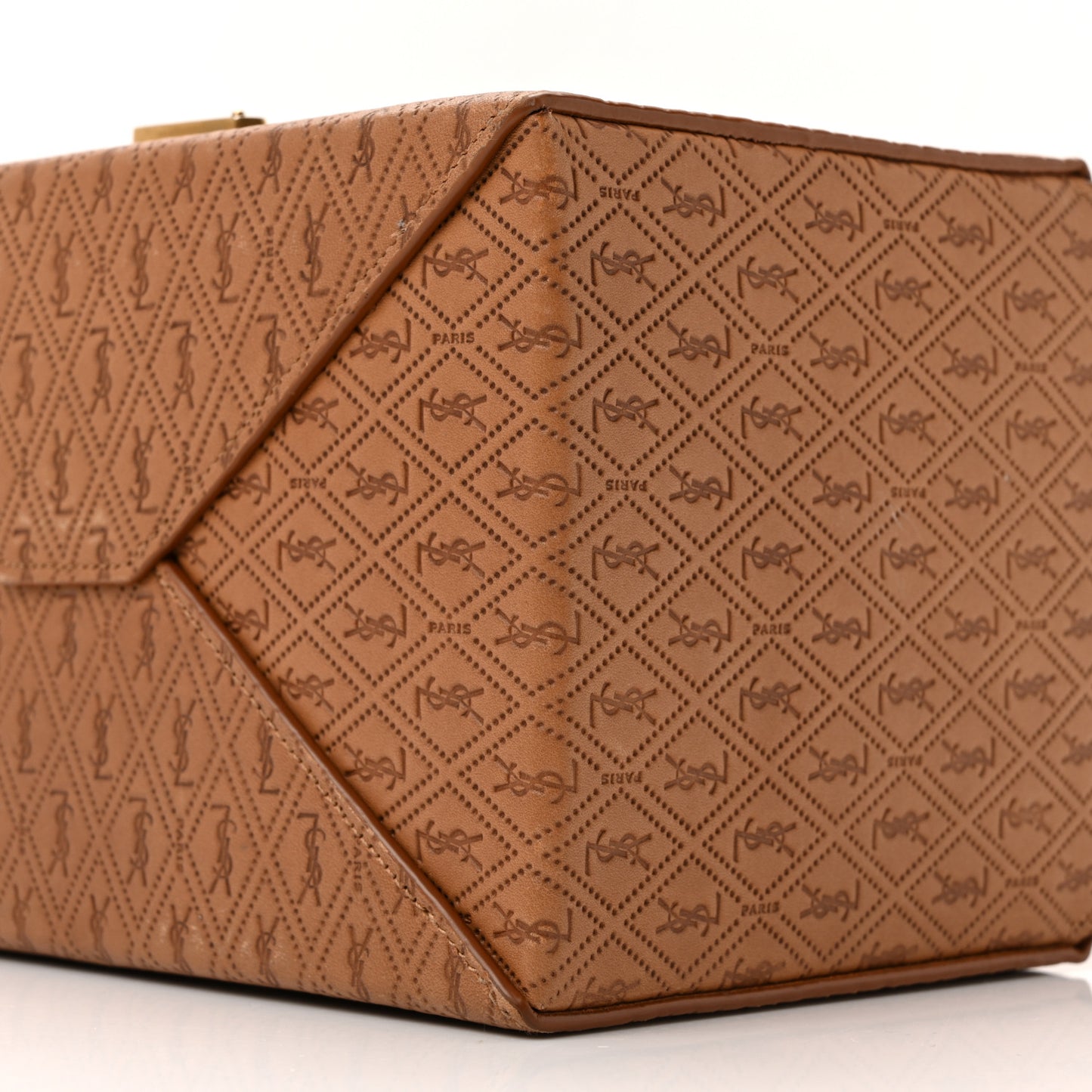 Calfskin Monogram Take Away Box Dusty Vintage Brown Gold