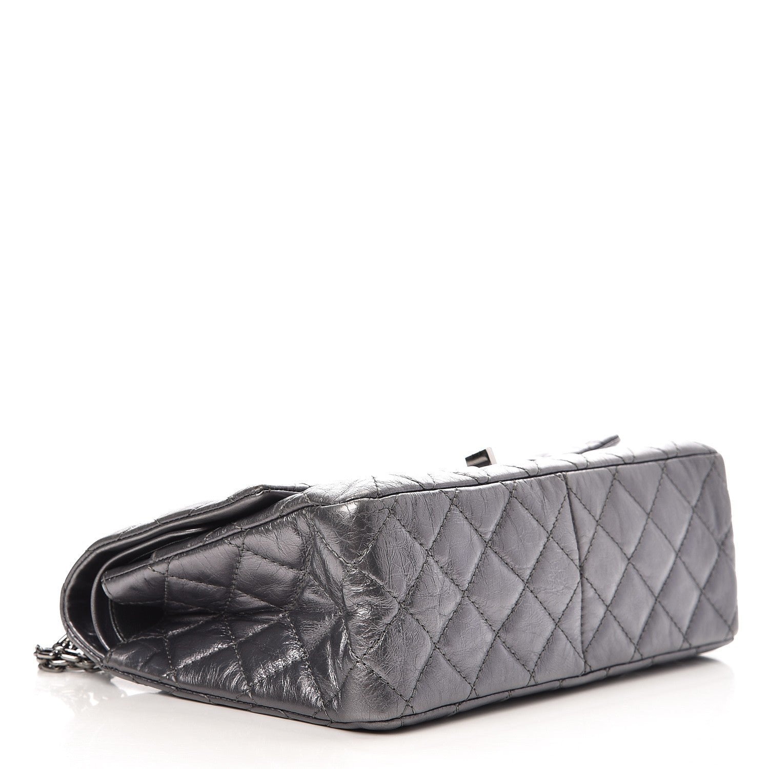 Chanel Metallic Aged Calfskin Quilted 2.55 Reissue 226 Flap Dark Silver 5 of 8