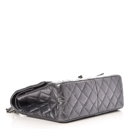 Chanel Metallic Aged Calfskin Quilted 2.55 Reissue 226 Flap Dark Silver 5 of 8