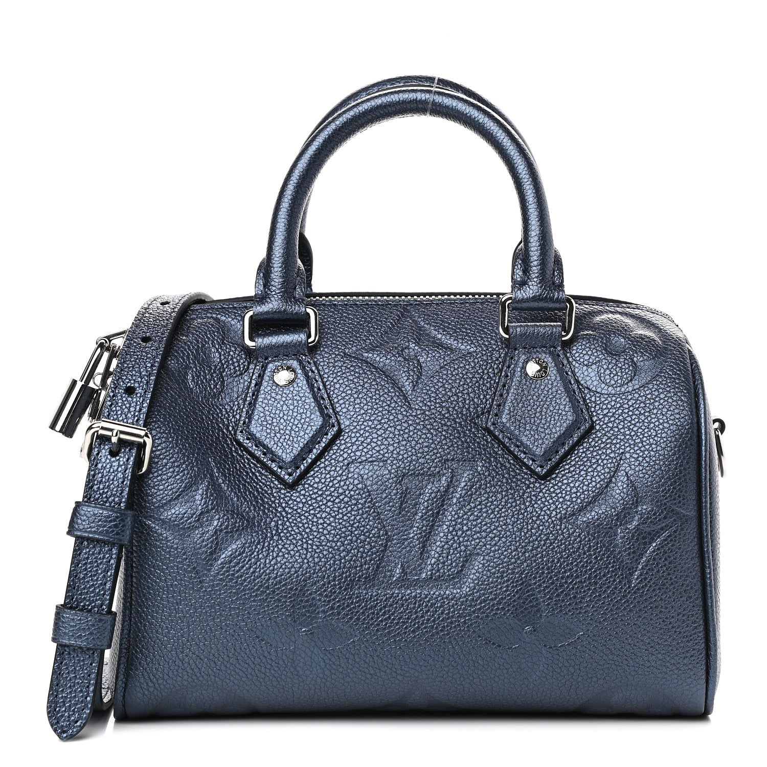 Louis Vuitton Metallic Empreinte Monogram Giant Speedy Bandouliere 20 Navy Nacre 1 of 8