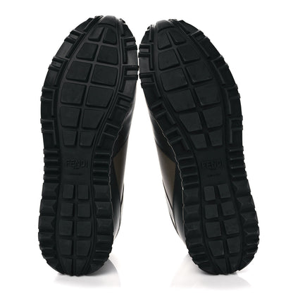 Fendi Calfskin Nylon Mens Camo Bugs Sneakers 9 Military Black Multicolor 6 of 11