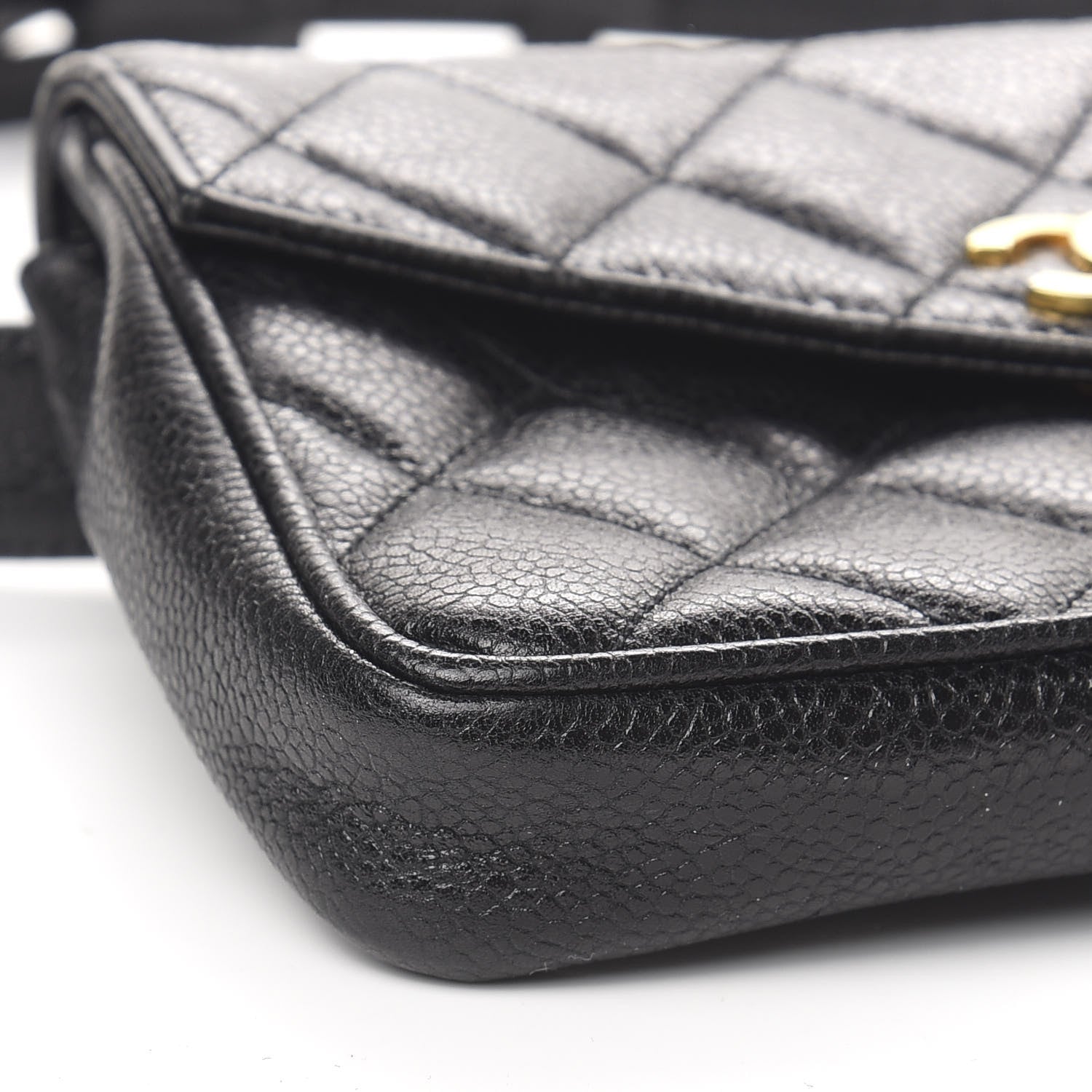 Chanel Caviar Quilted Flap Belt Bag Clutch 75 30 Black 8 of 10