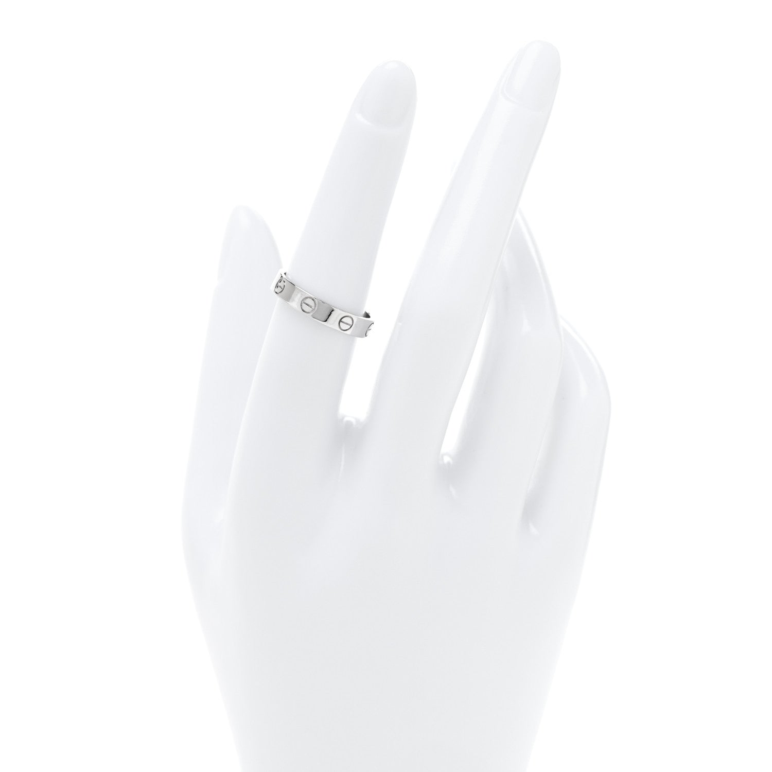Cartier 18K White Gold 3.5mm LOVE Wedding Band Ring 53 6.5 2 of 4