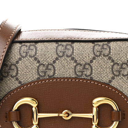 Gucci GG Supreme Monogram Mini Horsebit 1955 Camera Shoulder Bag Beige Brown Sugar 8 of 11