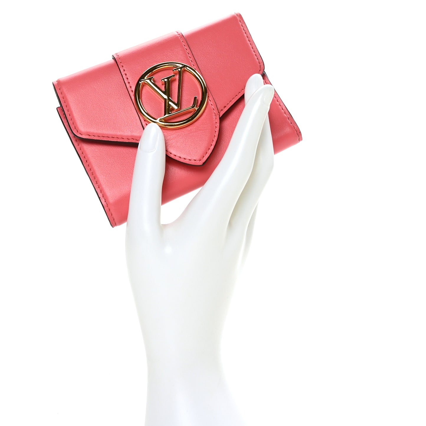 Smooth Calfskin LV Pont 9 Compact Wallet Dahlia