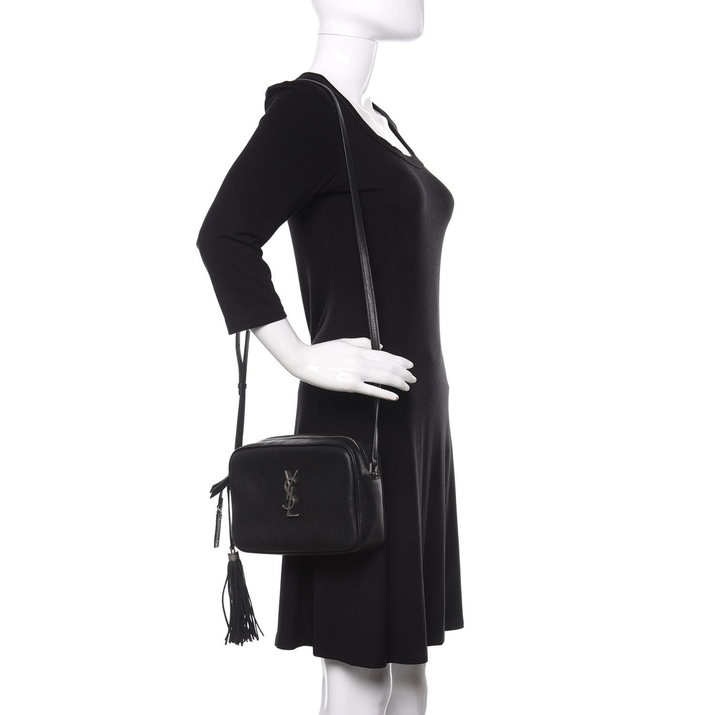 Lambskin Monogram Small Lou Camera Bag Black