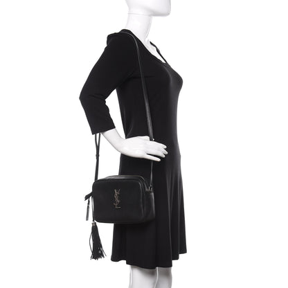 Saint Laurent Lambskin Monogram Small Lou Camera Bag Black 2 of 12
