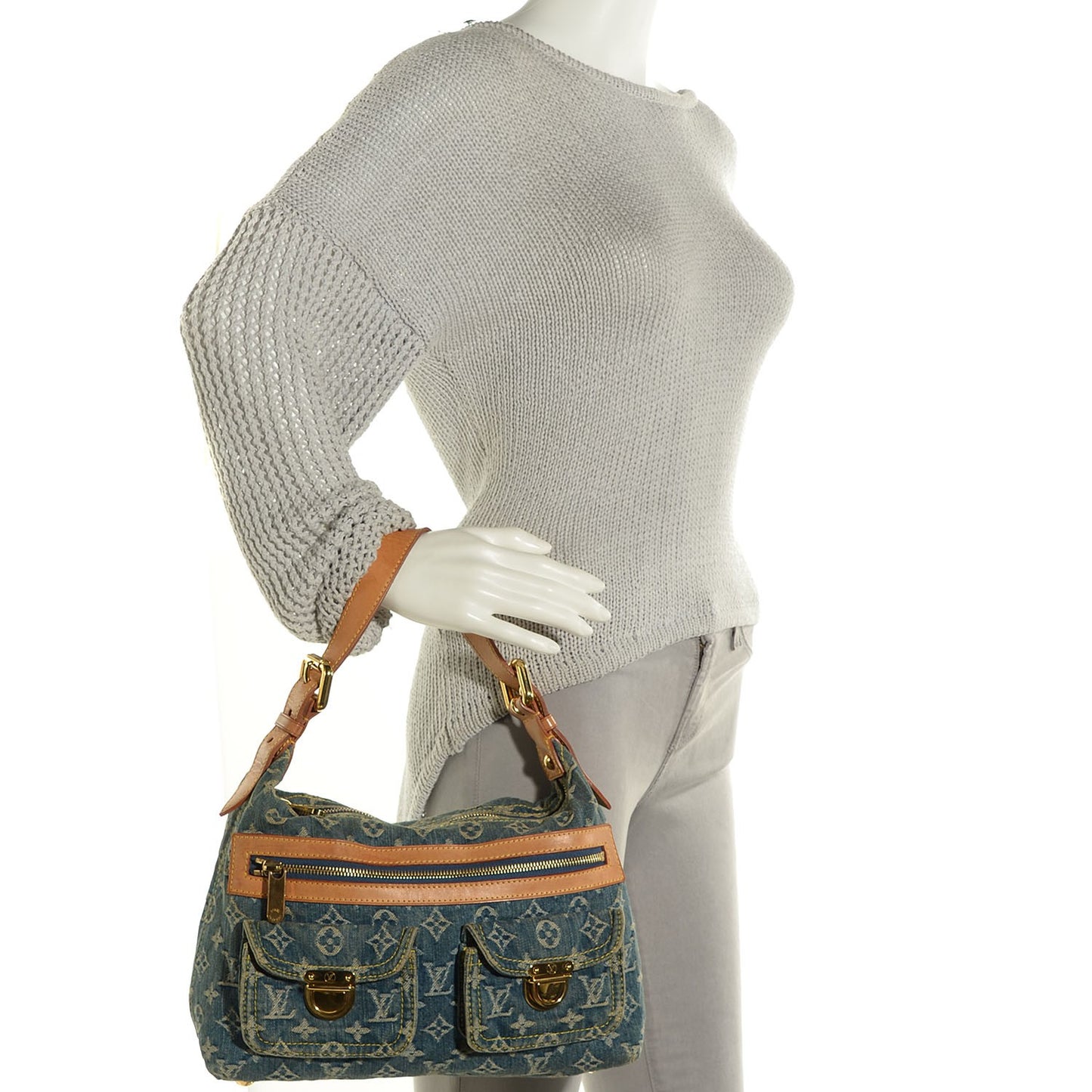 Monogram Denim Baggy PM Blue