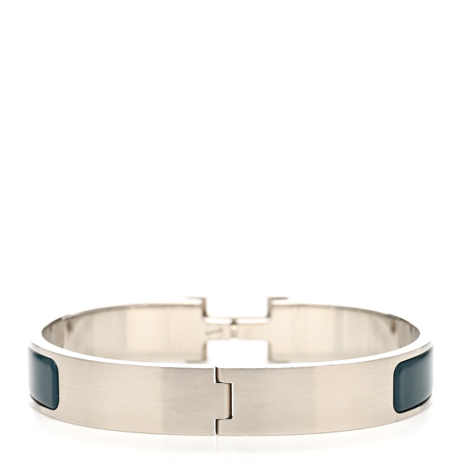 Hermes Matte Enamel Narrow Clic Clac HH Bracelet Bleu Biarritz 3 of 4