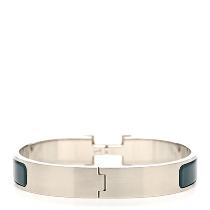 Hermes Matte Enamel Narrow Clic Clac HH Bracelet Bleu Biarritz 3 of 4