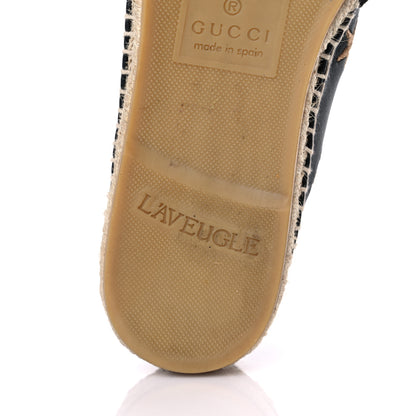 Gucci Calfskin Bee Star Embroidered Espadrilles 37 Black 8 of 12