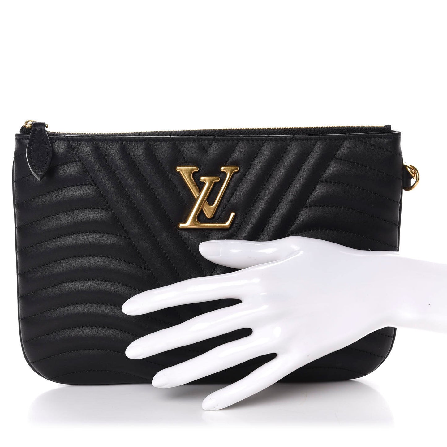 Calfskin New Wave Zipped Pochette Black