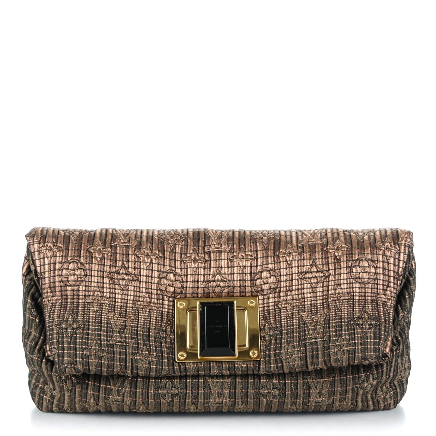 Jacquard Quilted Monogram Altair Clutch Bronze