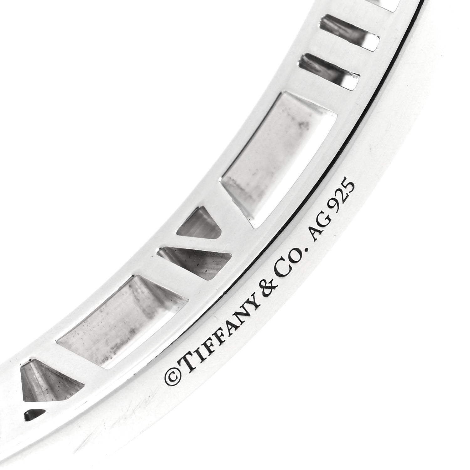 Tiffany Sterling Silver Narrow Atlas Open Bangle Bracelet 4 of 4