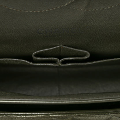 Chanel Metallic Lambskin Quilted Jumbo Double Flap Green 13 of 14