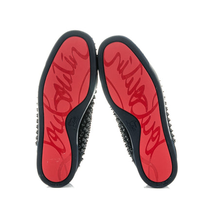 Christian Louboutin Mens Suede Louis Spikes Flat Sneakers 45 Nuit 5 of 8