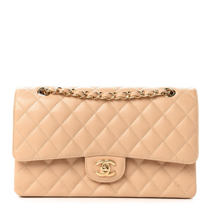 Chanel Caviar Quilted Medium Double Flap Beige Clair 1 of 12