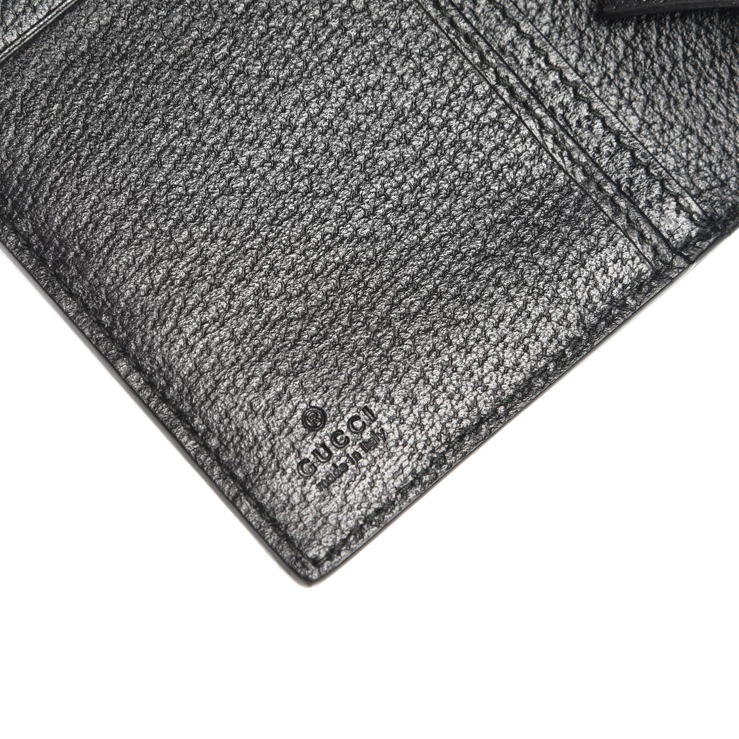 Gucci Calfskin Boar Effect GG Marmont Long Wallet Black 6 of 7