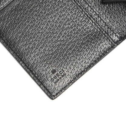 Gucci Calfskin Boar Effect GG Marmont Long Wallet Black 6 of 7