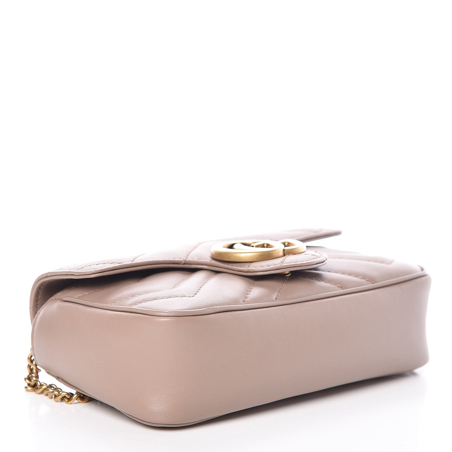 Calfskin Matelasse Super Mini GG Marmont Shoulder Bag Porcelain Rose
