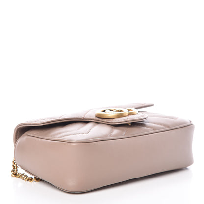 Gucci Calfskin Matelasse Super Mini GG Marmont Shoulder Bag Porcelain Rose 4 of 9