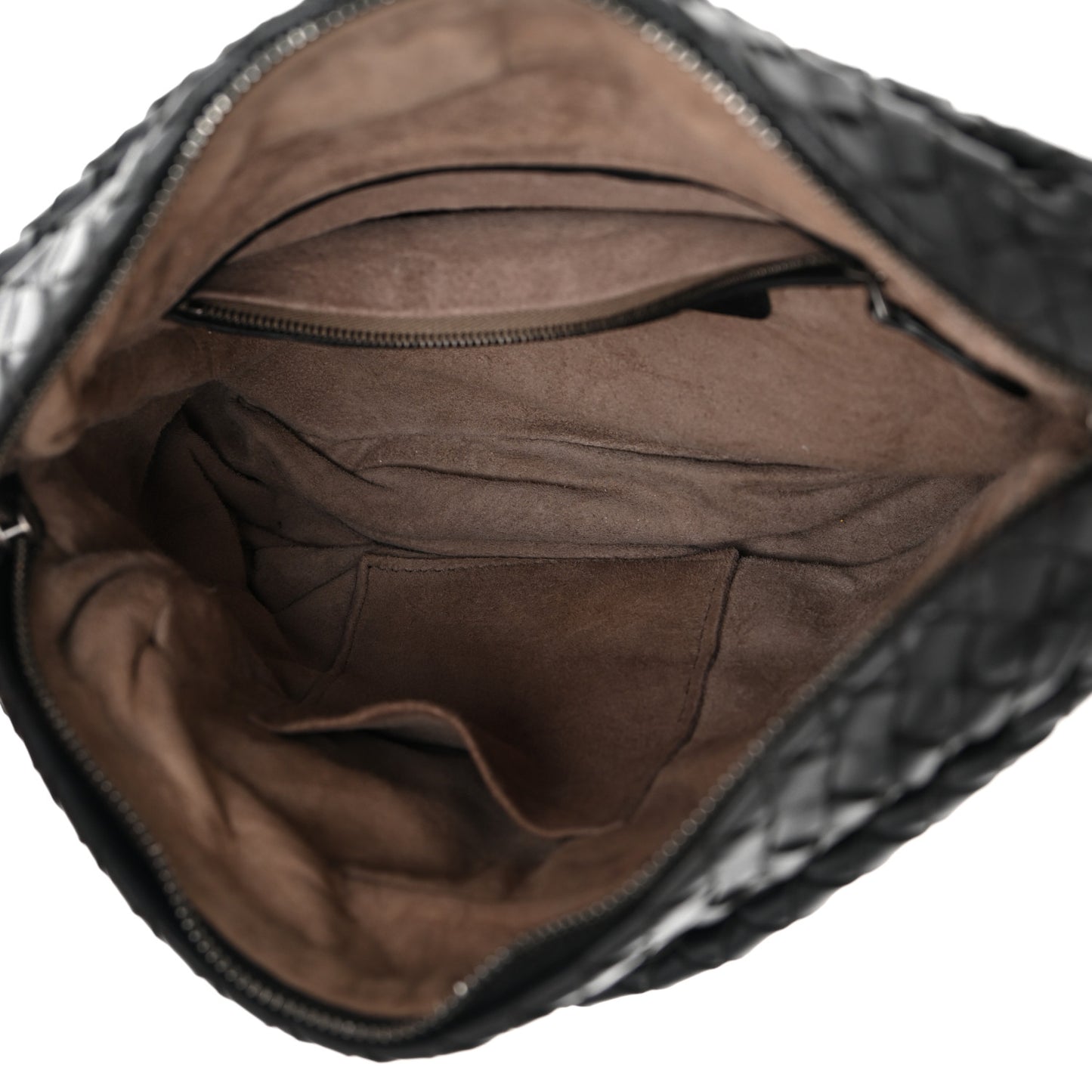Nappa Intrecciato Crossbody Messenger Black