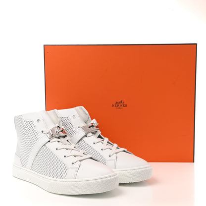 Hermes Calfskin Perforated Daydream Sneakers 40 White 10 of 11
