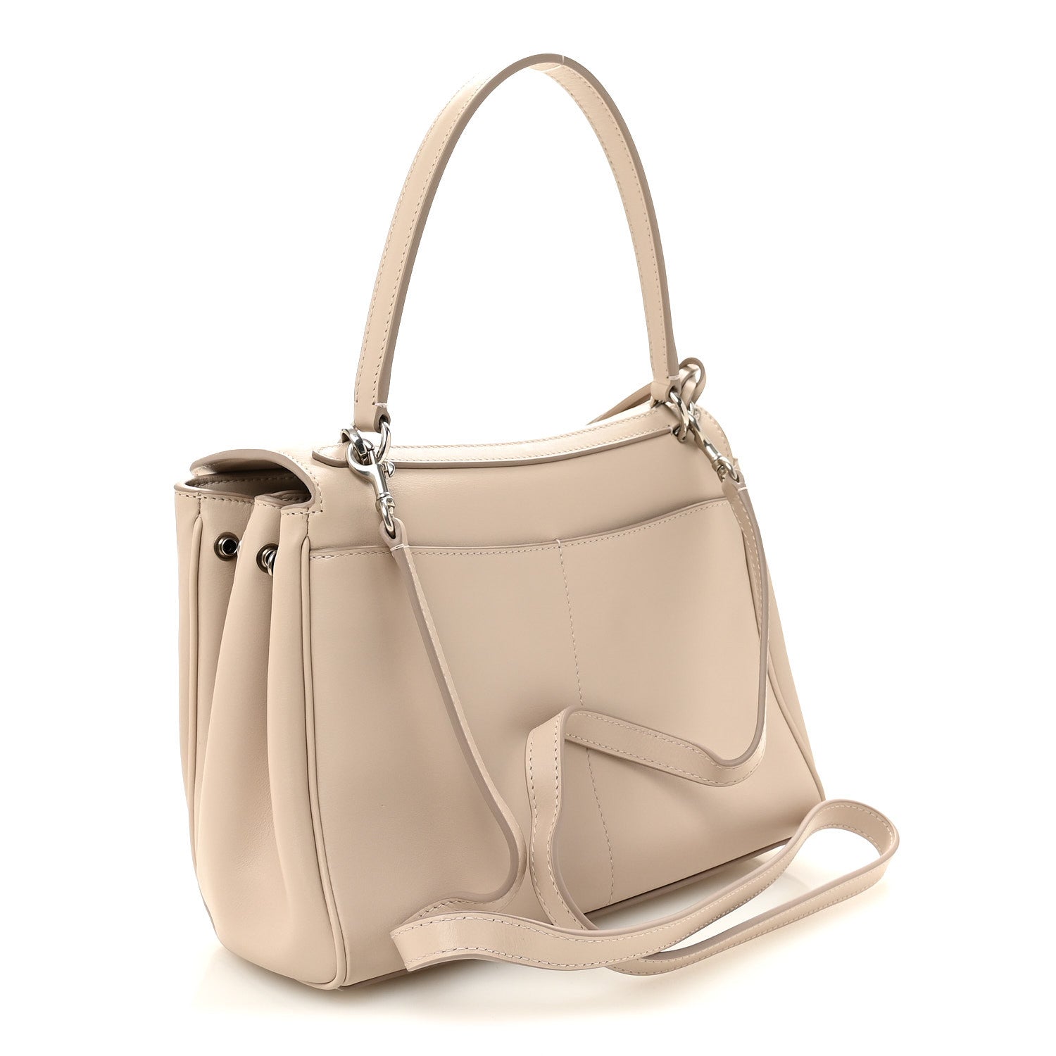 Balenciaga Natural Smooth Calfskin Small Rodeo Top Handle Handbag Almond 3 of 9