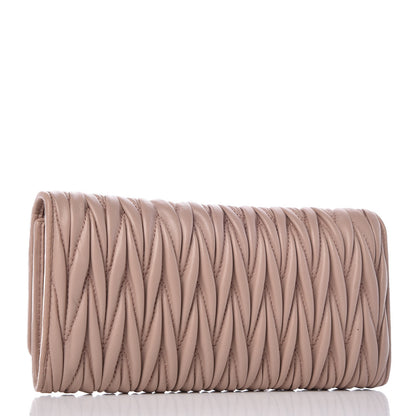 Miu Miu Nappa Matelasse Flap Wallet Cammeo 4 of 10