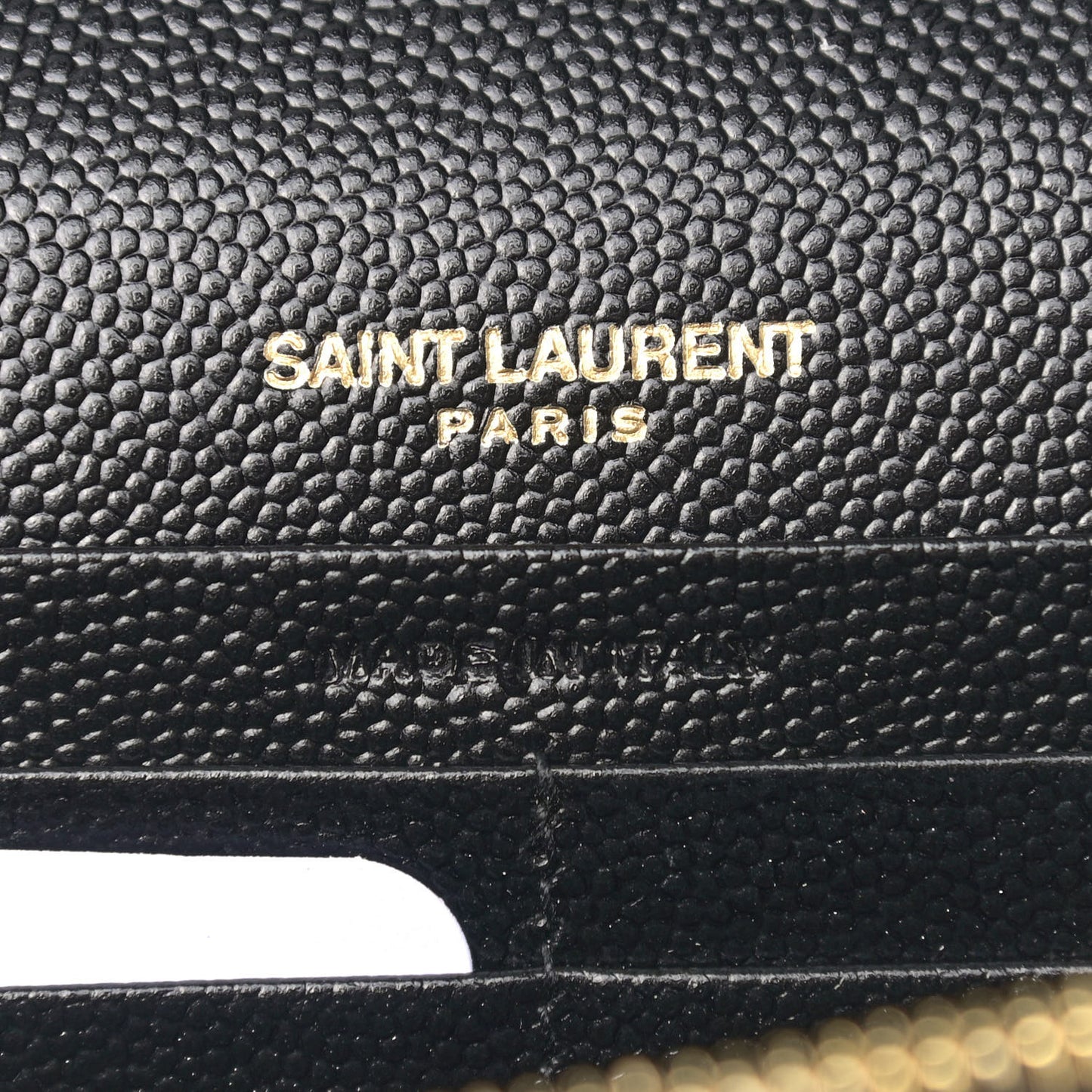 Grain De Poudre Matelasse Chevron Monogram Chain Wallet Black