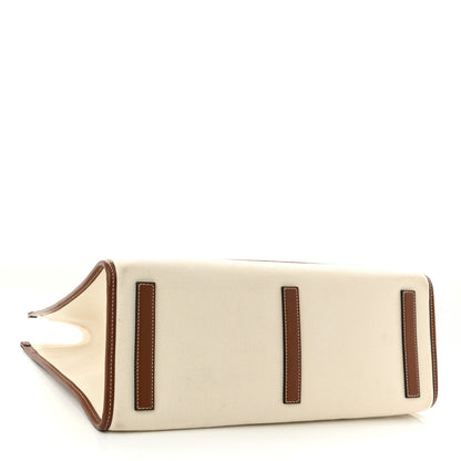 Burberry Canvas Smooth Calfskin Medium Two Tone Freya Tote Brown 4 of 9