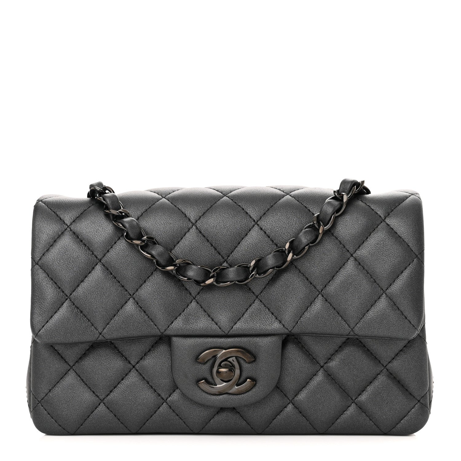 Chanel Lambskin Quilted Mini Rectangular Flap So Black 1 of 11