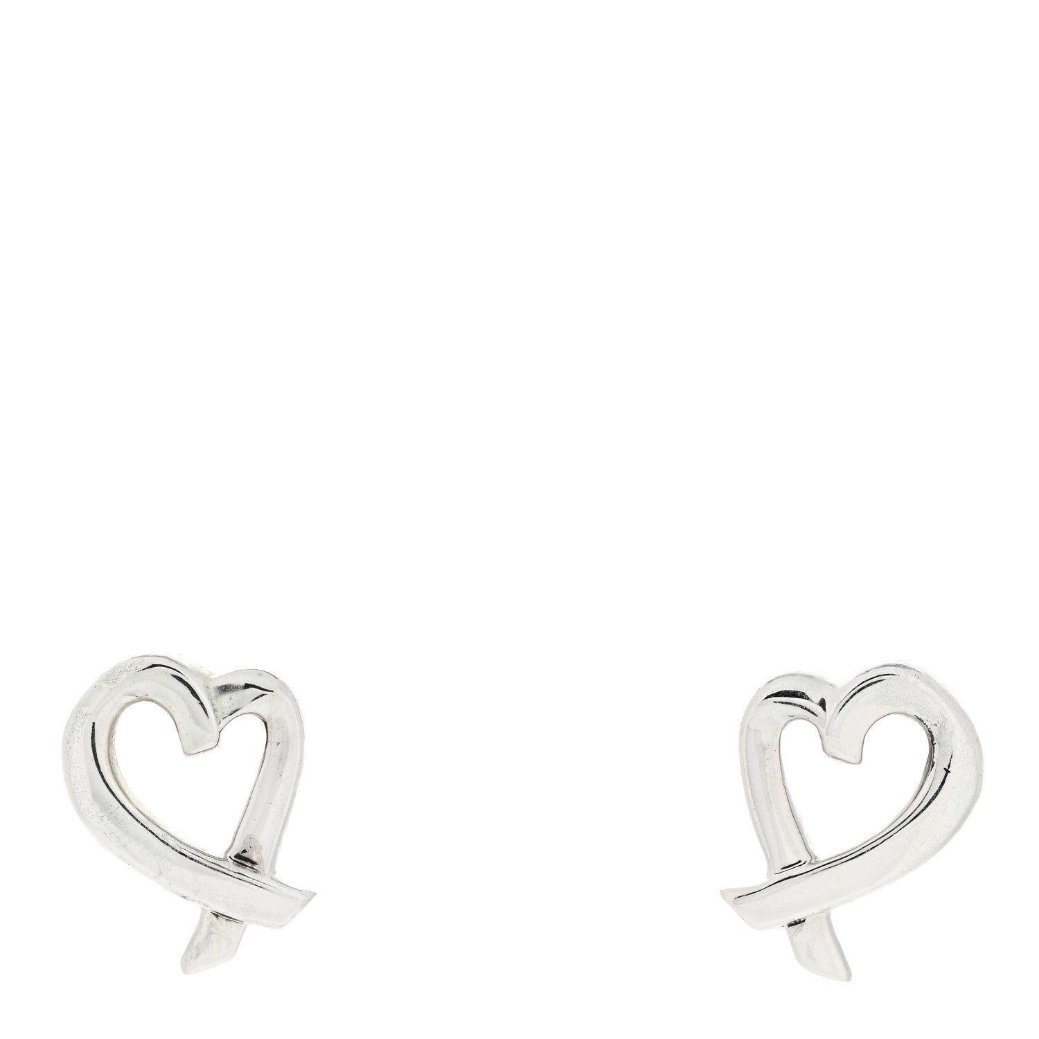 Tiffany Sterling Silver Paloma Picasso Loving Heart Earrings 1 of 5