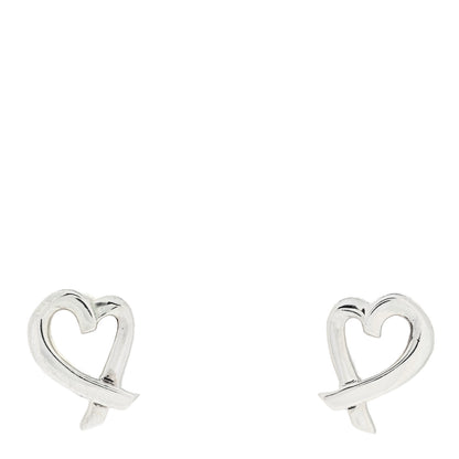 Tiffany Sterling Silver Paloma Picasso Loving Heart Earrings 1 of 5