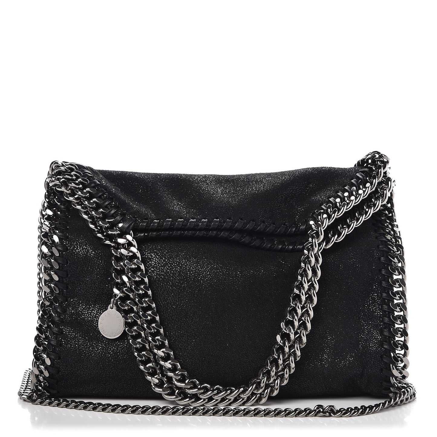 Shaggy Deer Mini Falabella Fold Over Tote Black