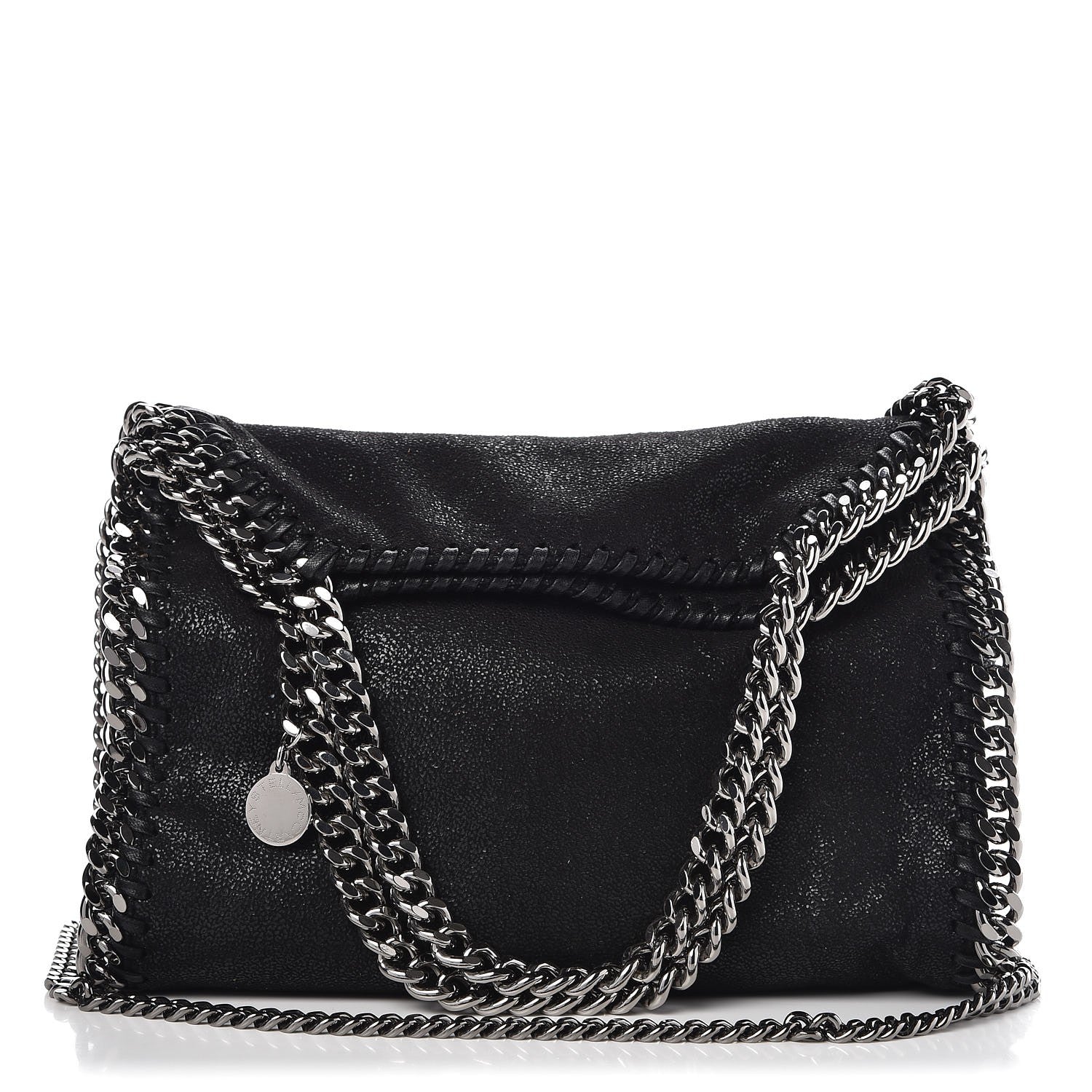 Stella McCartney Shaggy Deer Mini Falabella Fold Over Tote Black 1 of 7