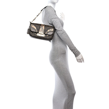Louis Vuitton Monogram Snakeskin Alligator Monogramissime Pochette Gris 2 of 9