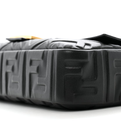 Fendi Nappa FF 1974 Embossed Baguette Black 10 of 12